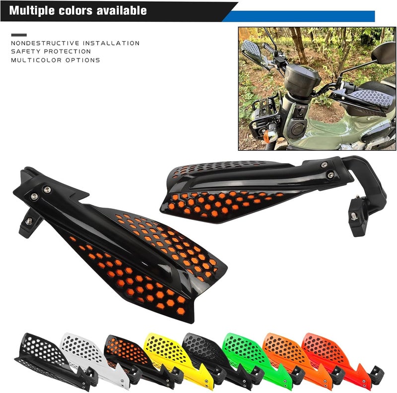 HAONEL Universal Dirt Bike Handguards 7/8" 22mm Plastic Motorcycle Handlebar Lever Hand Protector Accessories for Off-Road Motocross Enduro ATV Pit Bike(Black and Orange) - Image 3